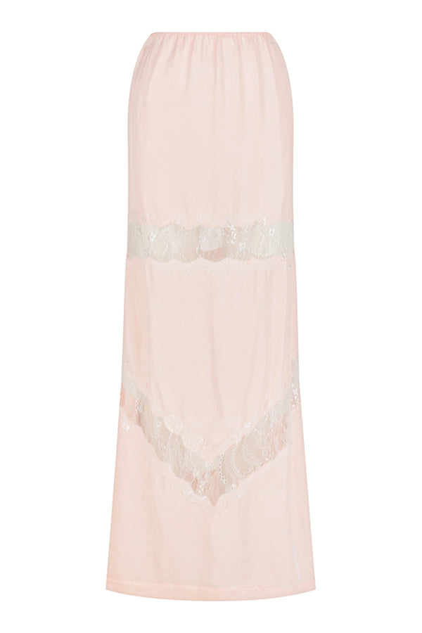Lace Panel Maxi Skirt