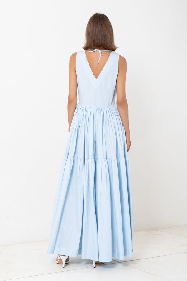 V Neck Tiered Maxi