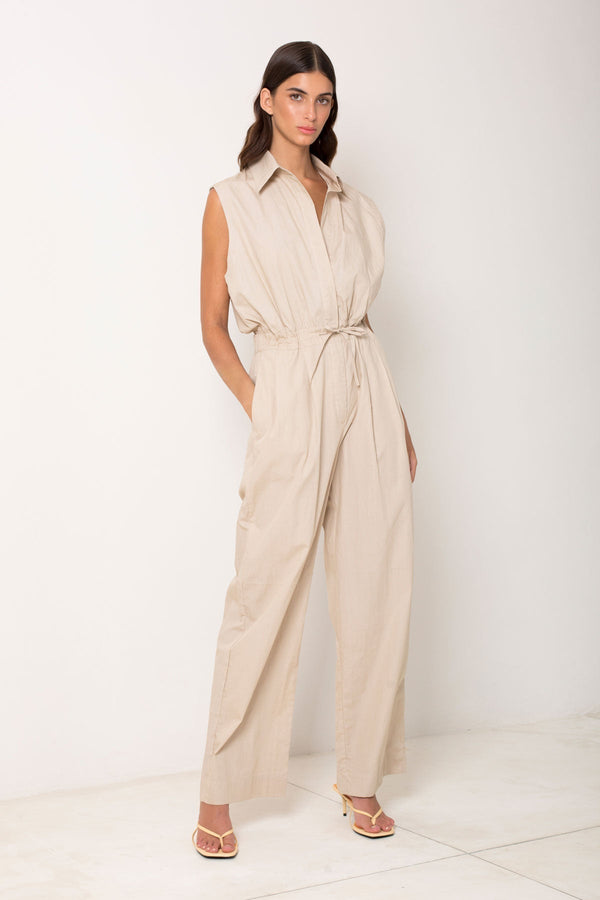 Sleeveless Drawstring Jumpsuit