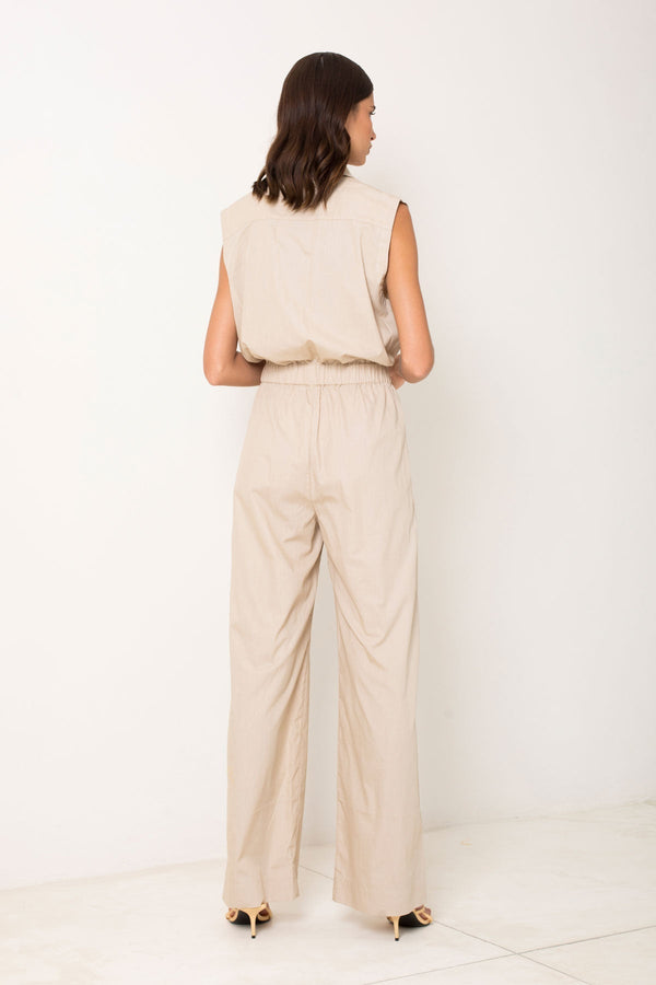 Sleeveless Drawstring Jumpsuit