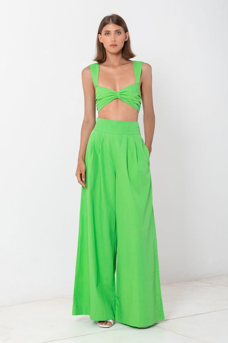 Pleated Wide Leg Pant