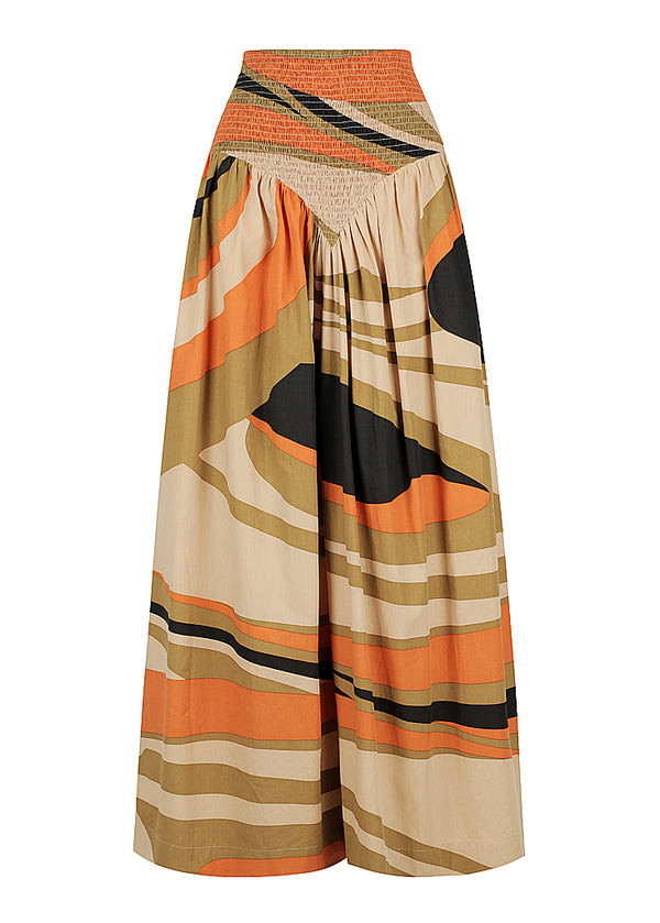 Shirred V Maxi Skirt