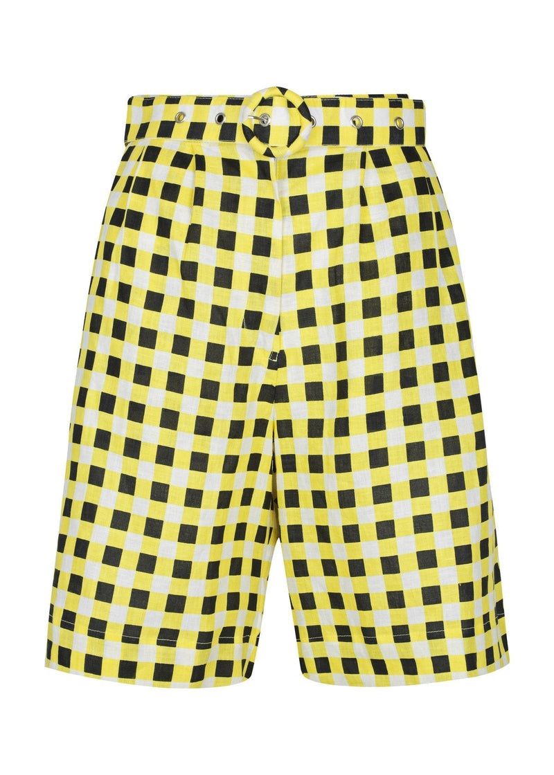 Checkmate Yellow Cropped Pant