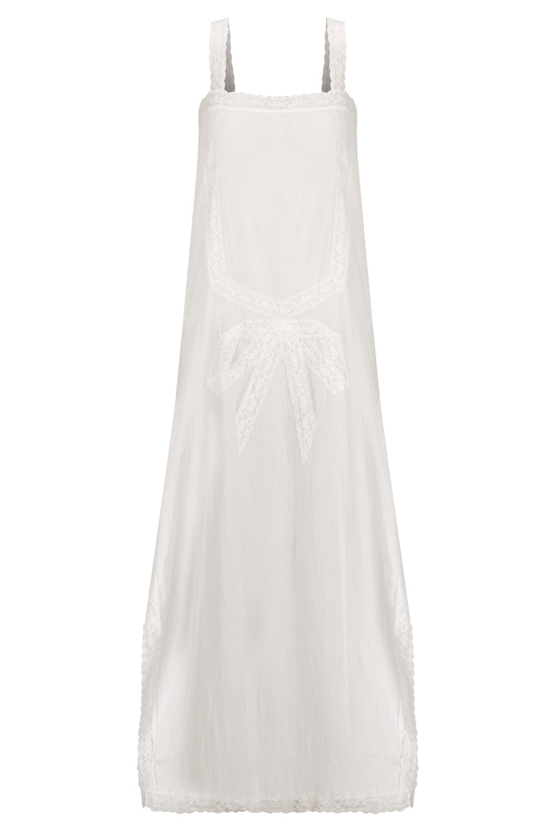 Sheer Lace Trim Midi