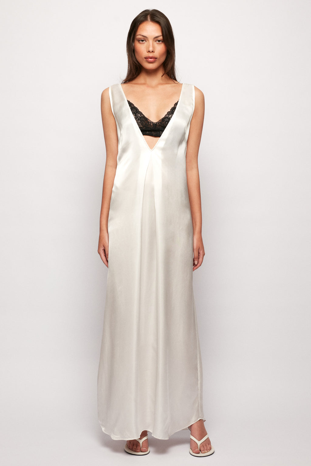 Plunging Slip Maxi (Lace Bralette Included)
