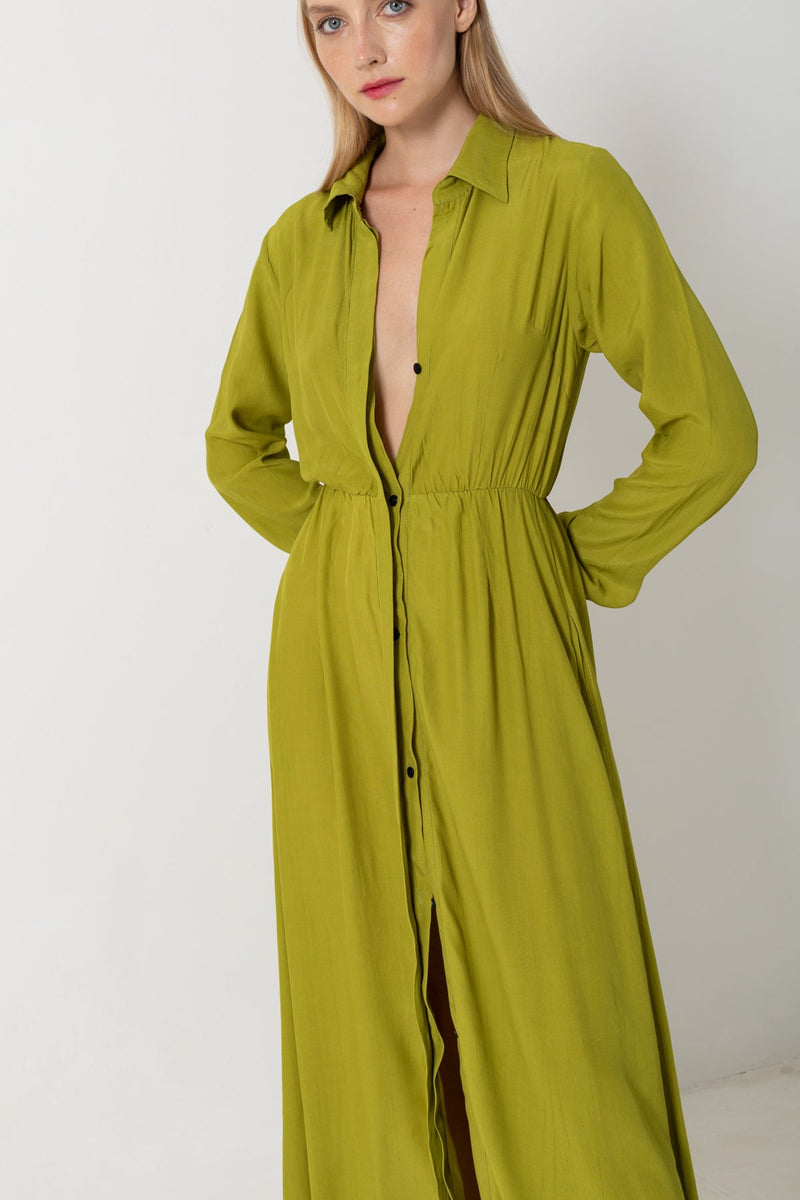 Long Sleeve Button Up Maxi Dress