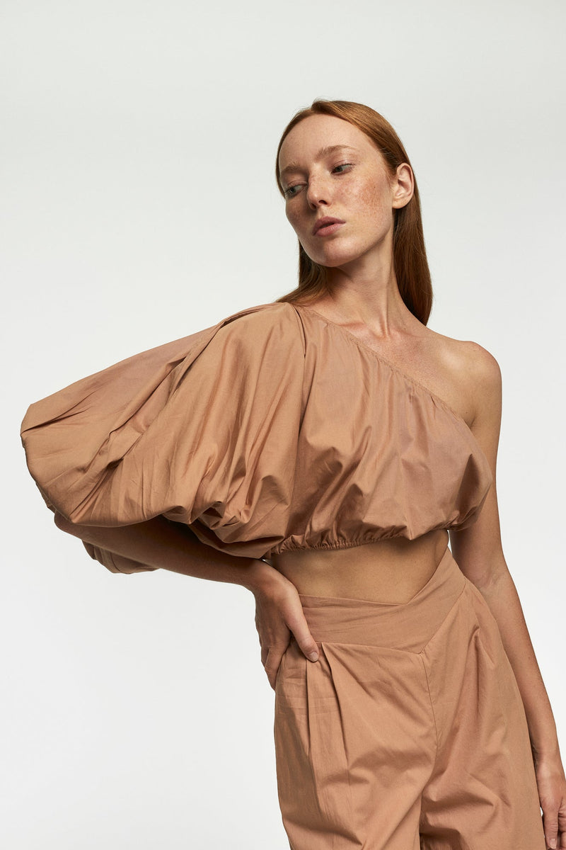 Exaggerated One Shoulder Crop