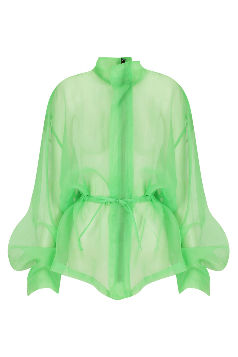 Sheer Overshirt Jacket
