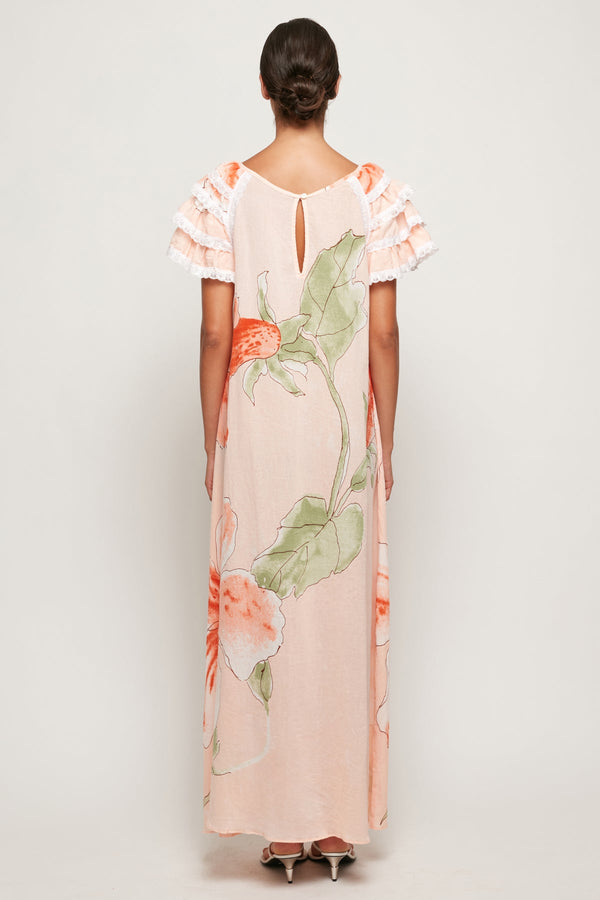 Frill Sleeve A-Line Maxi