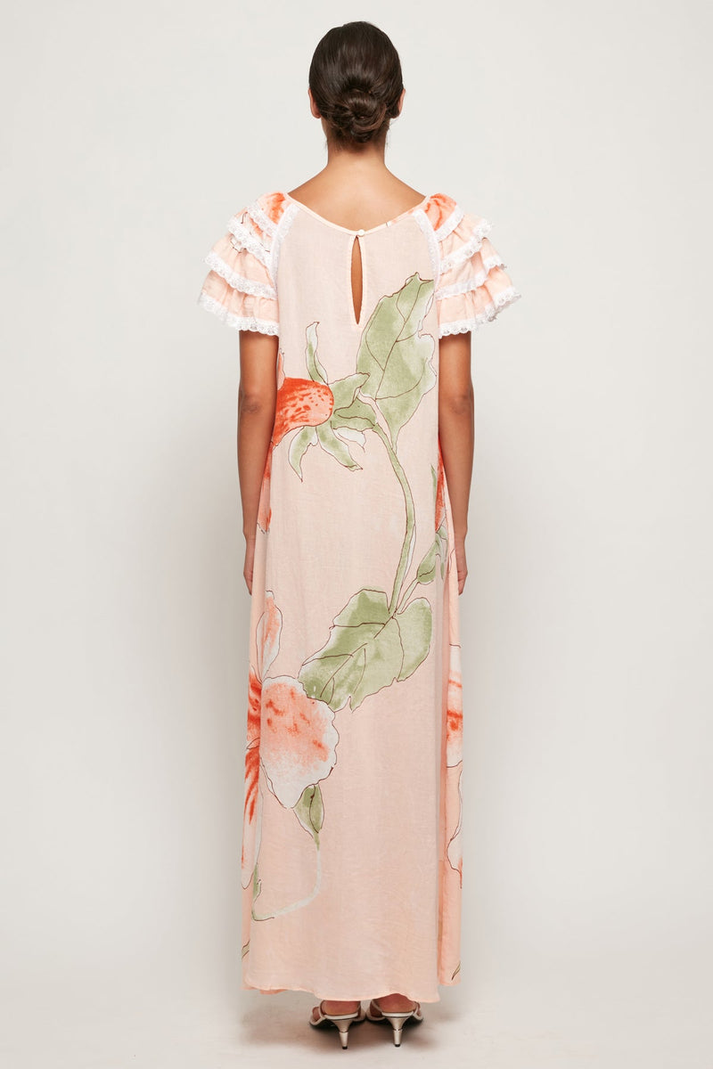 Frill Sleeve A-Line Maxi