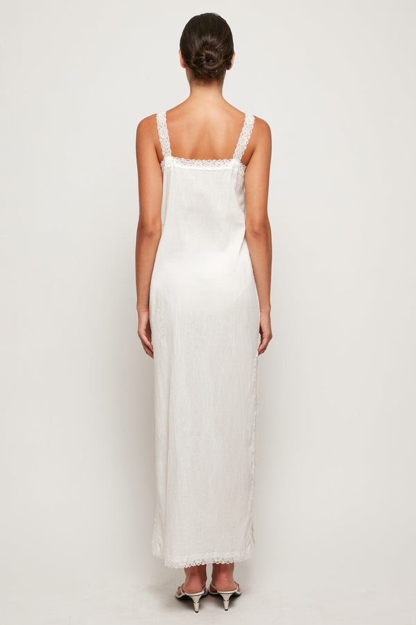 Sheer Lace Trim Midi