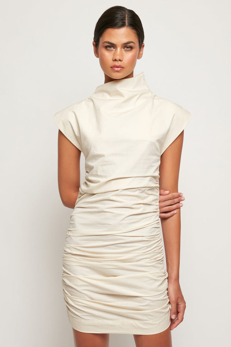 High Neck Cap Sleeve Mini