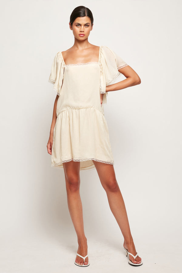 Lace Trim Drop Waist Mini