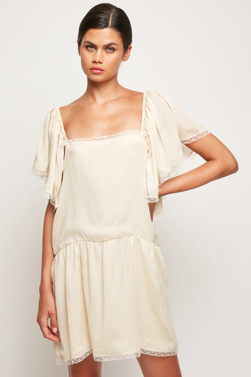 Lace Trim Drop Waist Mini