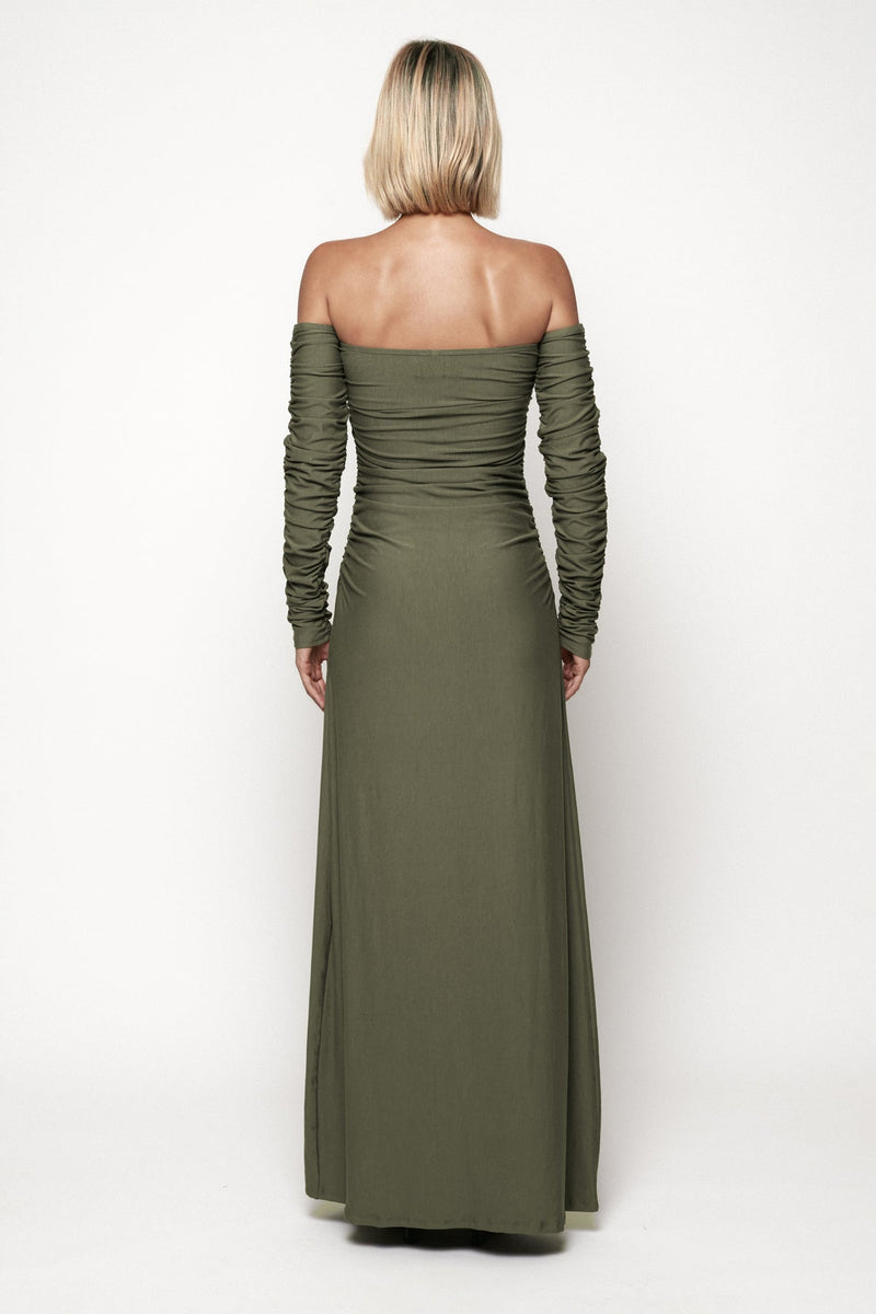 Ruched Long Sleeve Maxi