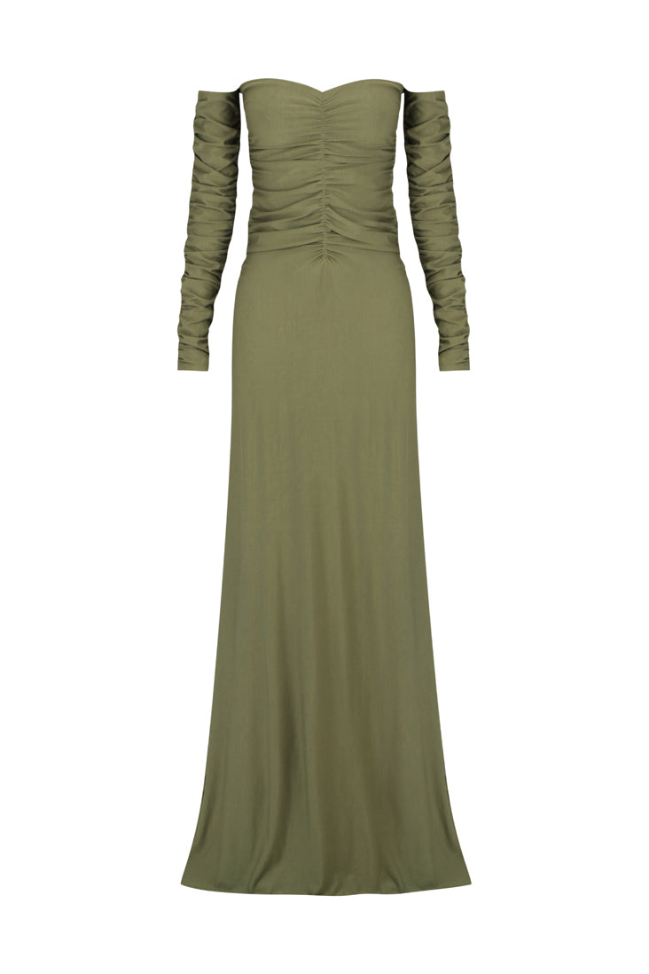 Ruched Long Sleeve Maxi