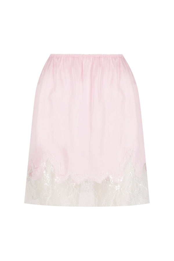 Lace Trim Satin Mini