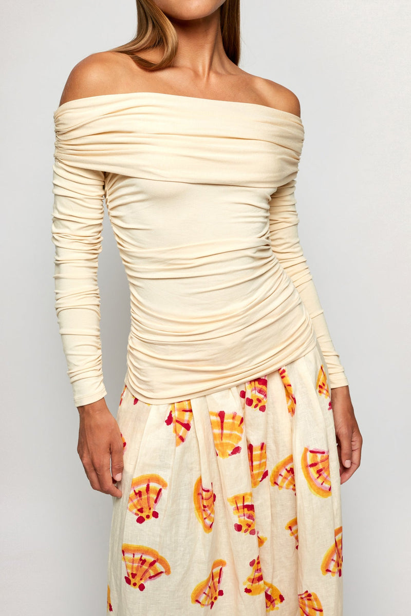 Off Shoulder Wrap Top | Draping Pant