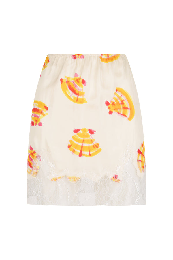 Lace Trim Satin Mini