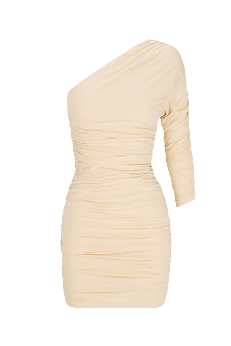 Asymmetric 3/4 Ruched Mini