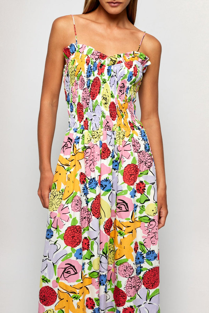 Ruffled Bodice Midi