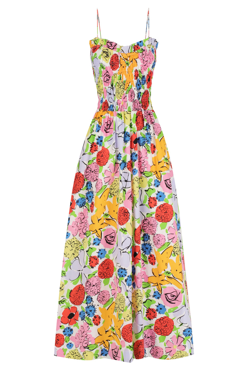 Ruffled Bodice Midi
