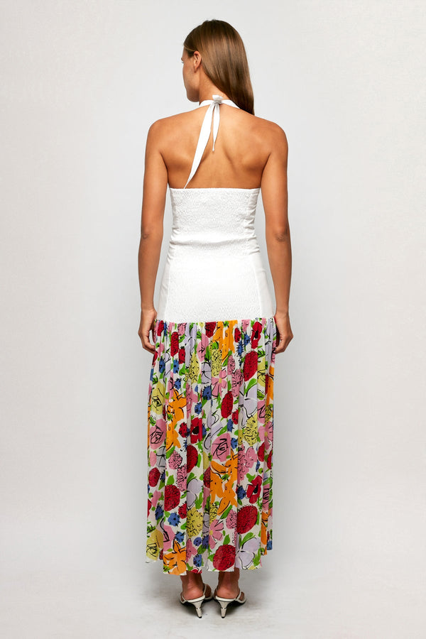 Drop Waist Halter Midi