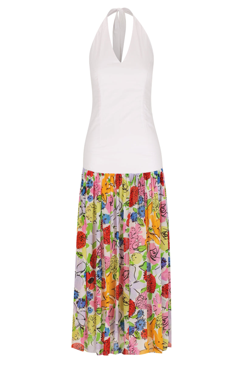 Drop Waist Halter Midi