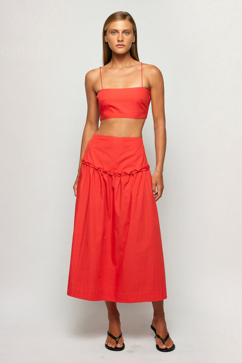 Crop Top | High Waisted Gathered Midi