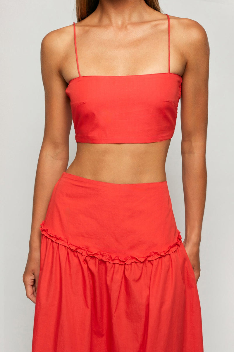 Crop Top | High Waisted Gathered Midi