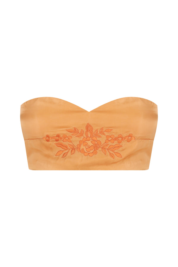 Embroidered Bandeau Crop