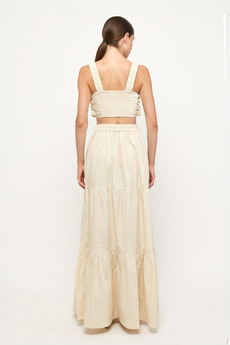 Mottled Crop | Tiered Maxi Skirt