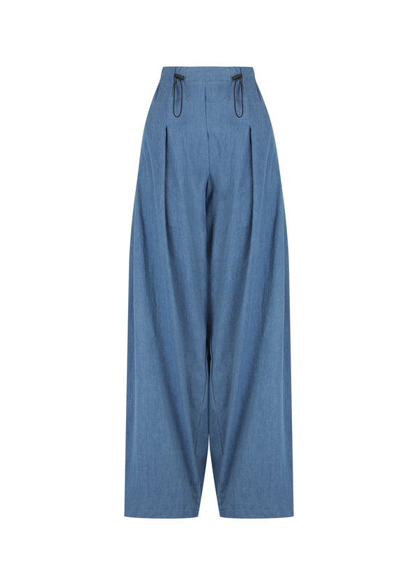 Draped Wide-Leg Pant
