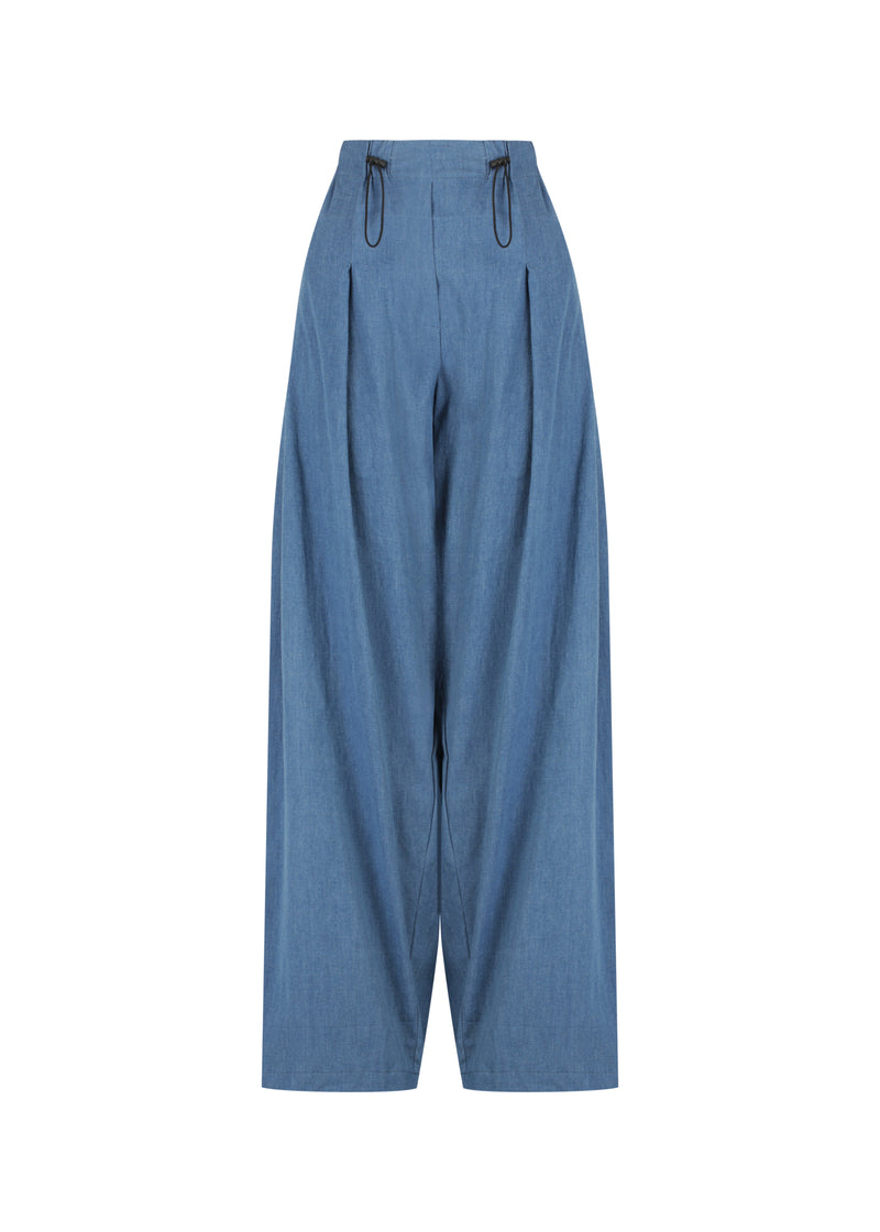 Draped Wide-Leg Pant