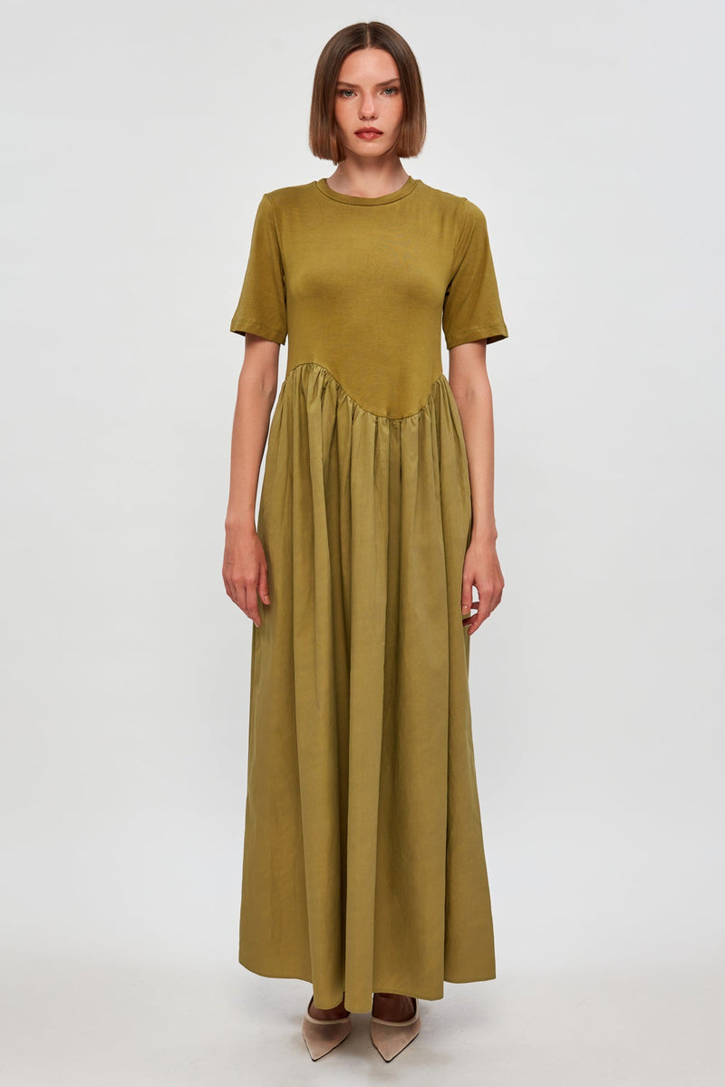 Curved Waist Midi Dress