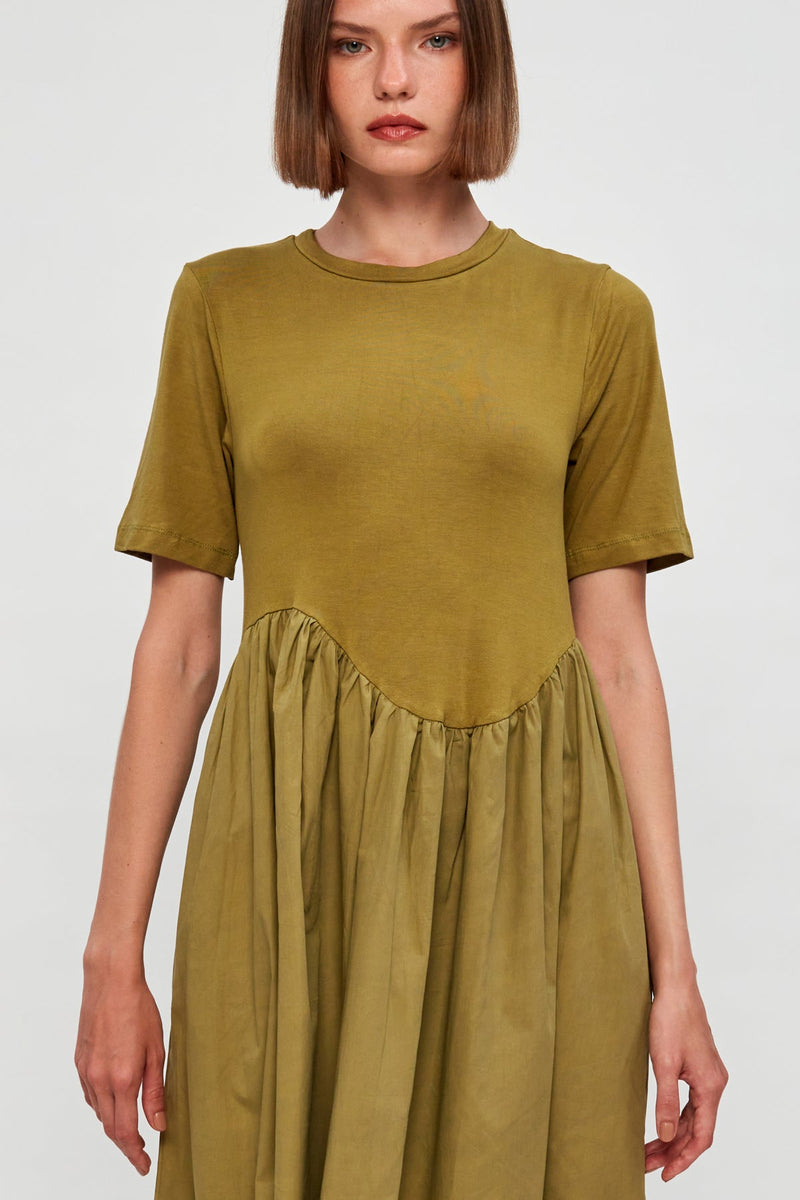 Curved Waist Midi Dress