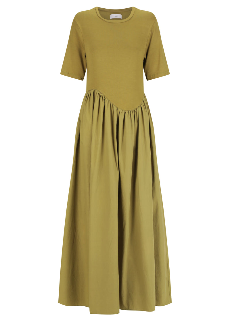 Curved Waist Midi Dress