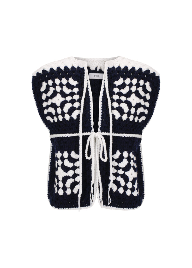 Knitted Crochet Vest | Corduroy Bermuda Short