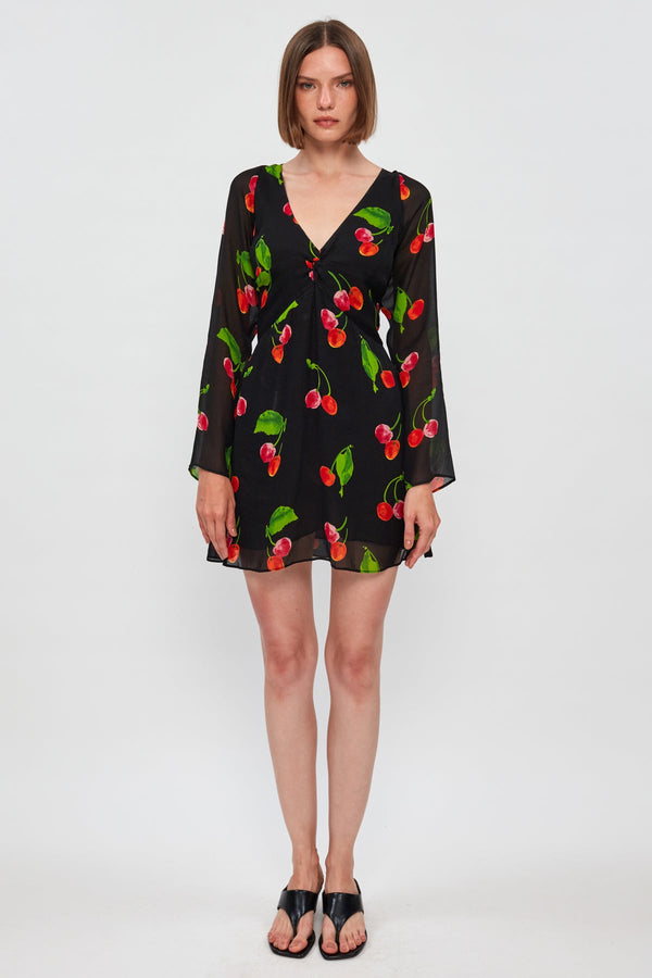 Long Sleeve Twist Front Mini