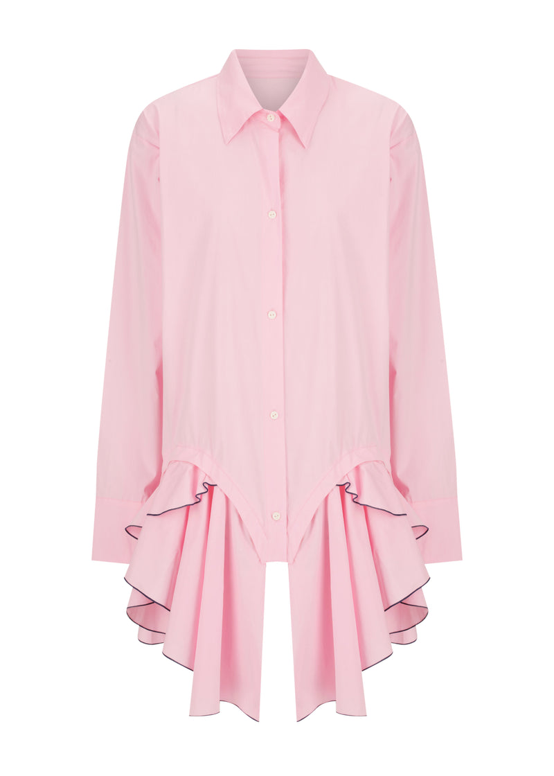 Ruffled Hem Shirt Dress