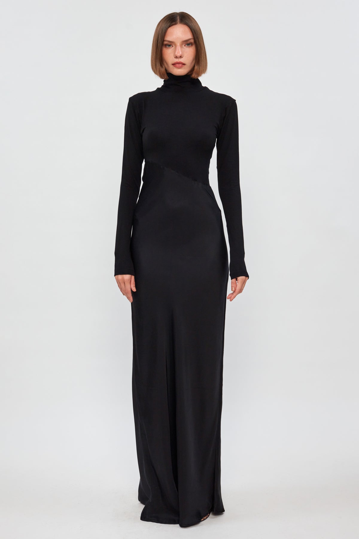 Asymmetric Split Maxi Dress Lace Ebony Veil | SWF Boutique – S/W/F Boutique 