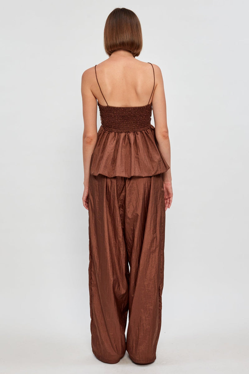 Parachute Peplum Cami | Parachute Draped Wide-Leg Pant