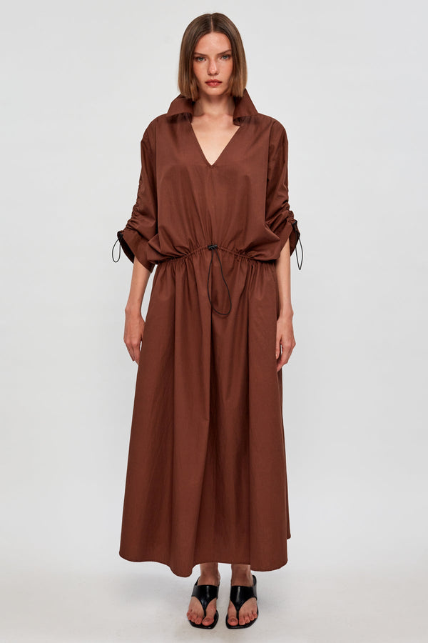 Clinched Waist Midi Dress
