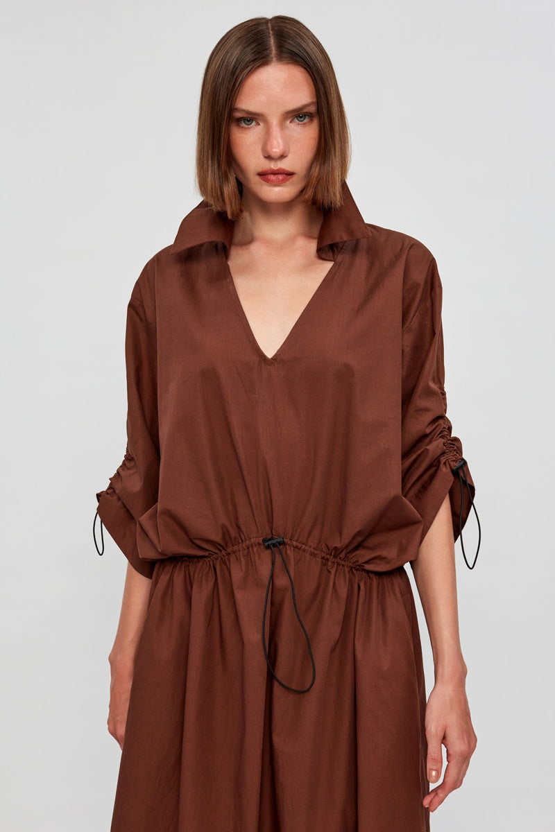 Clinched Waist Midi Dress