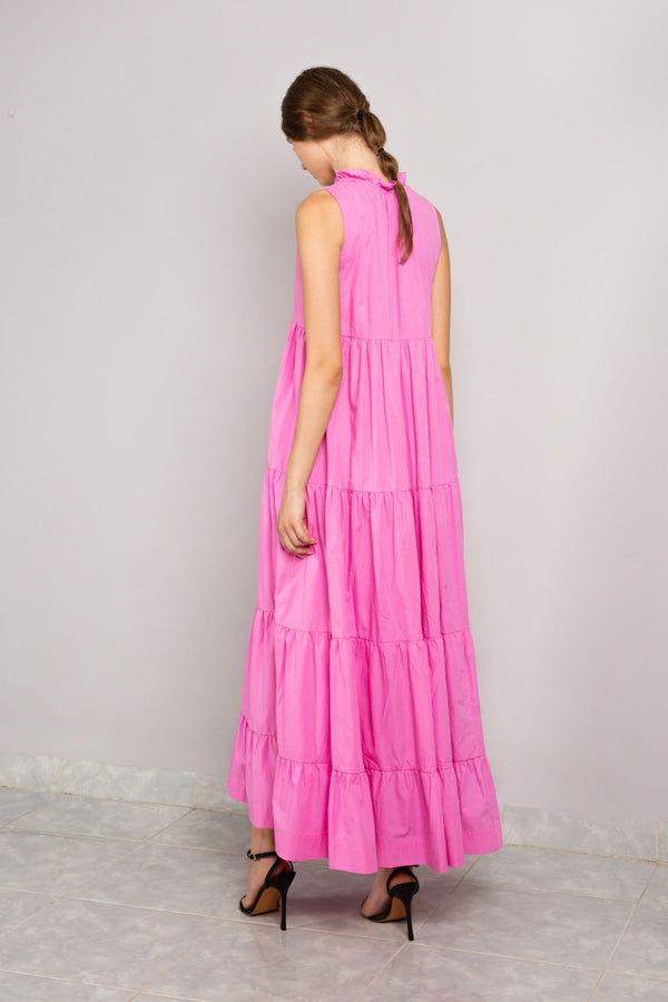 Ruffle Neck Tiered Maxi