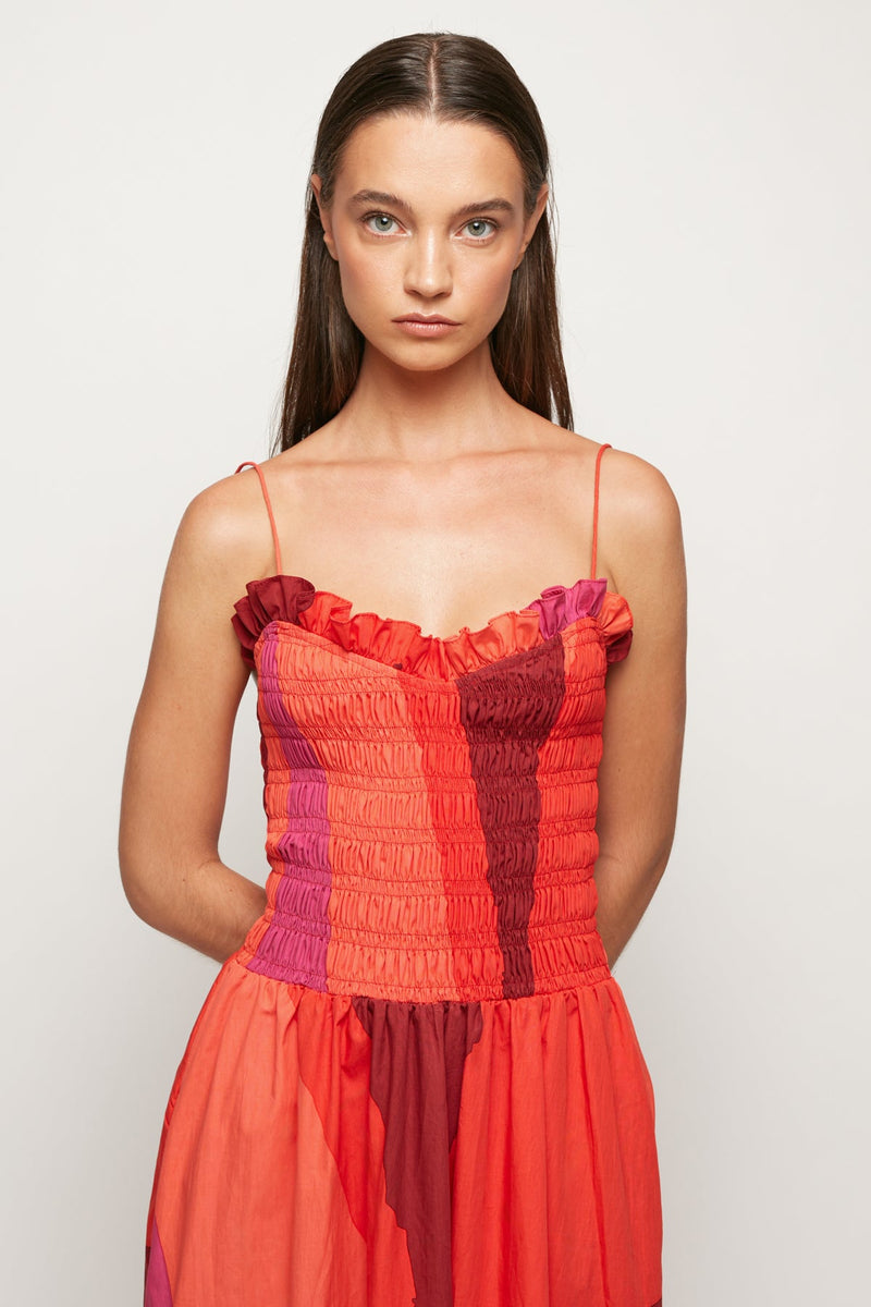 Ruffled Bodice Midi