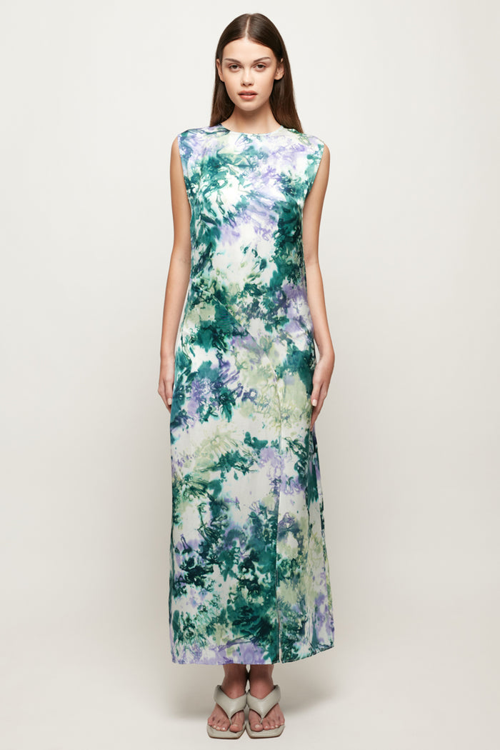 cap sleeve satin midi dress Cap Sleeve Satin Midi, M / Wild Wash