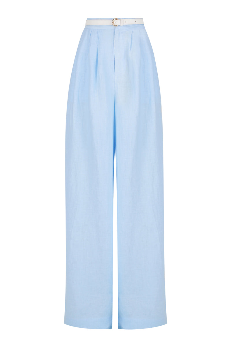 Pleated V Crop | Wide Button Up Pant