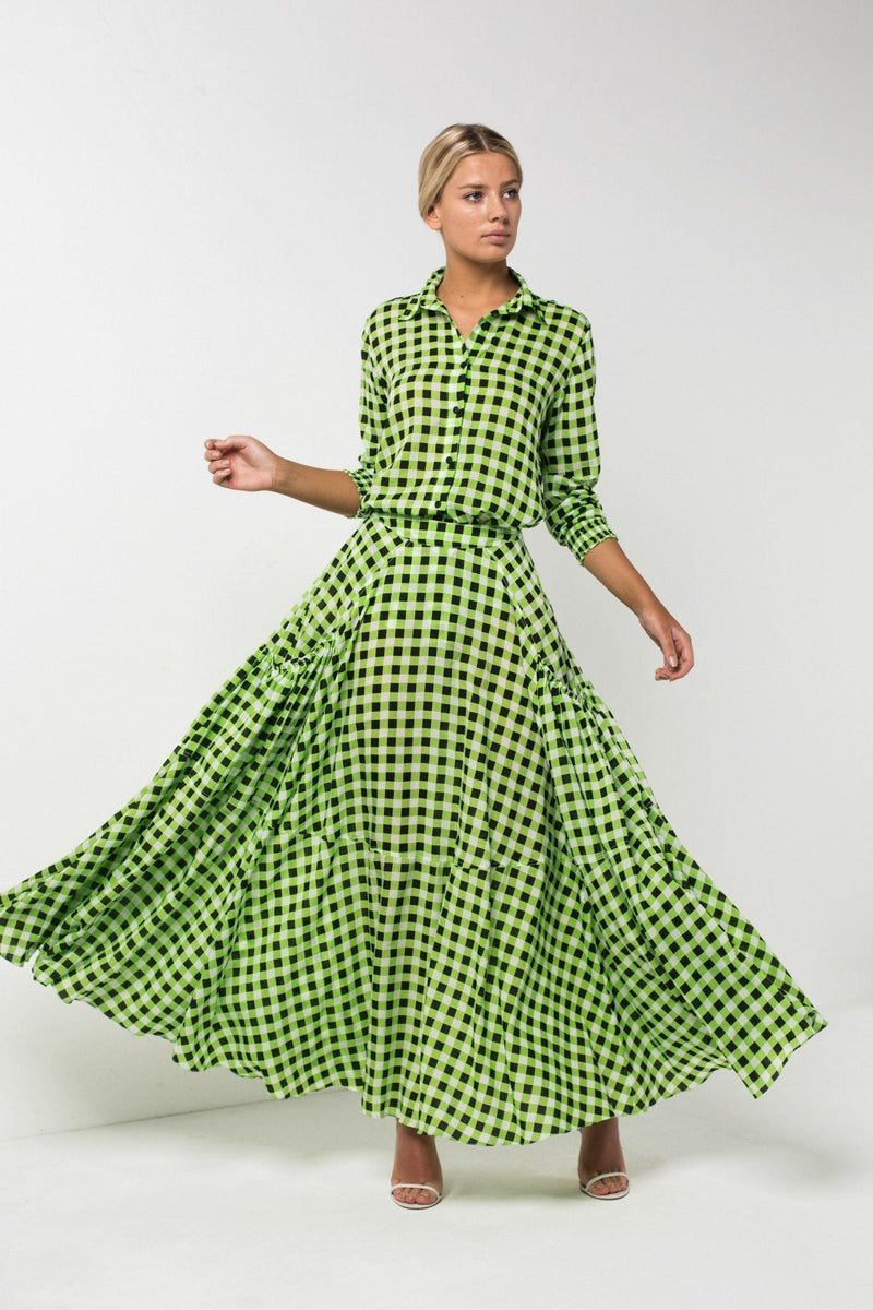 Checkmate Lime Skirt