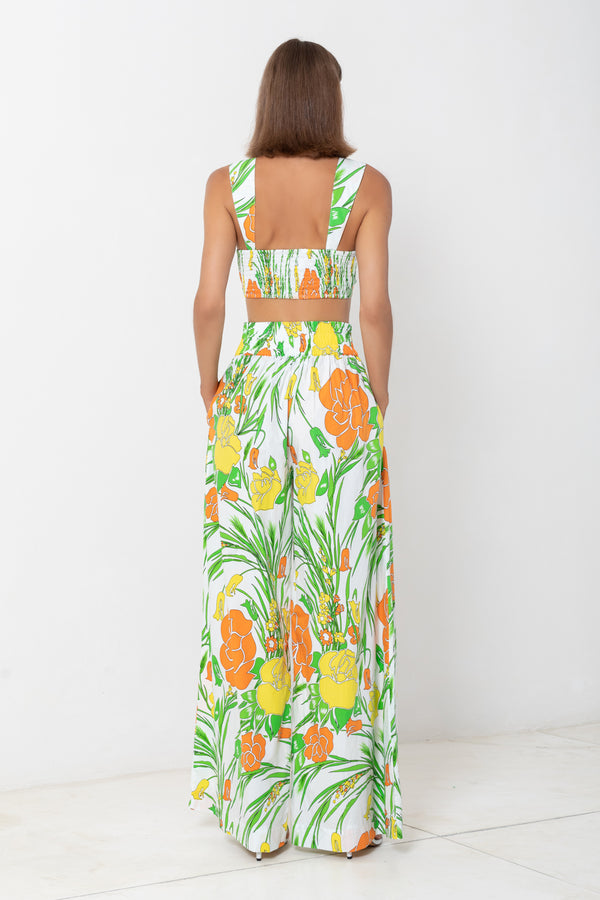 Sweetheart Crop | Pleated Wide Leg Pant
